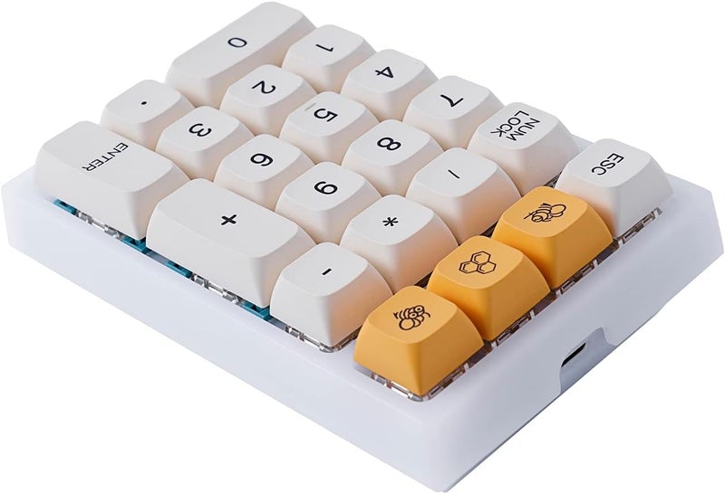 Boyi TD21 Hot Swap Numpad,21 Keys Mini Numpad Portable Keypad Bluetooth5.0/2.4G/Wired Number Pad Keyboard PBT Keycaps RGB Backlit Type-C Mini Keyboard (Honey Milk) - Image 2